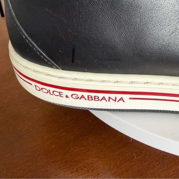 WOW 🔥 DOLCE & GABBANA 🩶 Luxury Low Top Leather Mens Size 7 Sneakers (Authentic)! - Picture 7 of 17